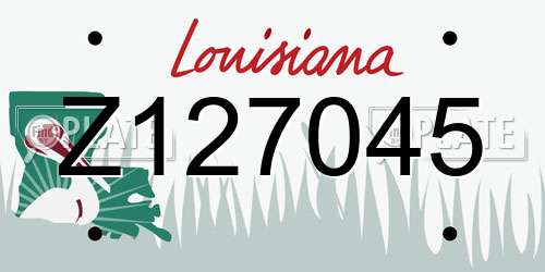 Z127045 Louisiana License Plate