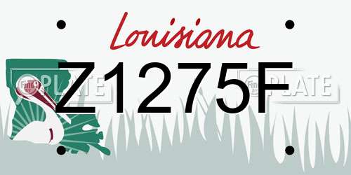 Z1275F Louisiana License Plate