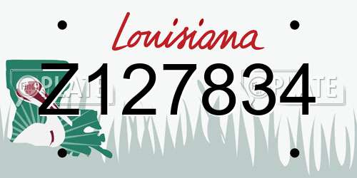 Z127834 Louisiana License Plate