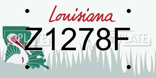 Z1278F Louisiana License Plate
