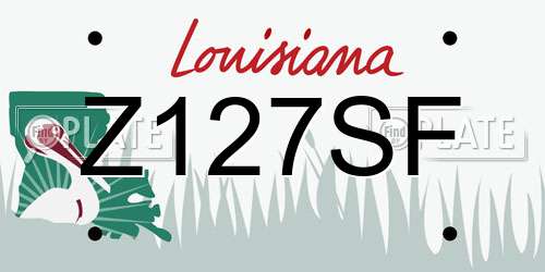 Z127SF Louisiana License Plate