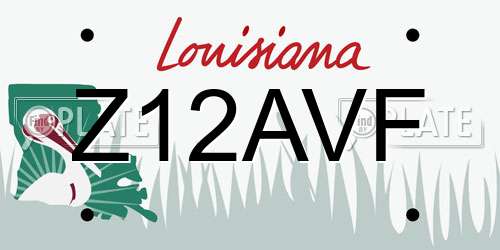 Z12AVF Louisiana License Plate