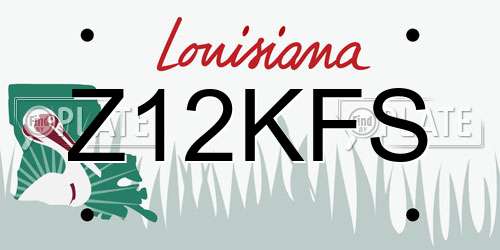 Z12KFS Louisiana License Plate