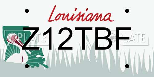 Z12TBF Louisiana License Plate