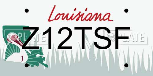 Z12TSF Louisiana License Plate