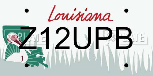 Z12UPB Louisiana License Plate