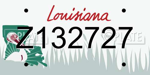 Z132727 Louisiana License Plate