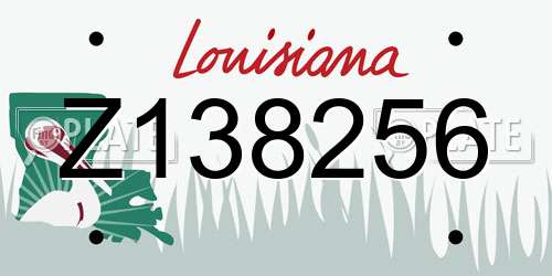 Z138256 Louisiana License Plate