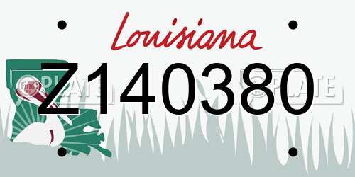 Z140380 Louisiana License Plate