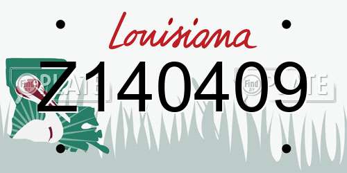 Z140409 Louisiana License Plate
