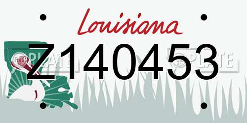 Z140453 Louisiana License Plate