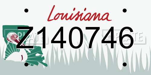 Z140746 Louisiana License Plate