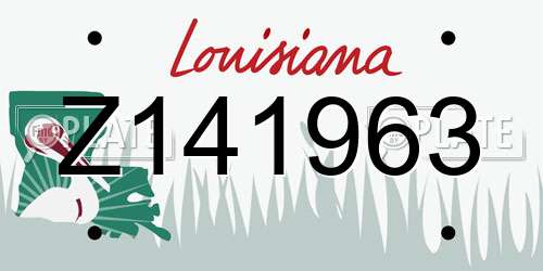 Z141963 Louisiana License Plate