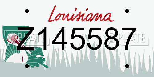 Z145587 Louisiana License Plate