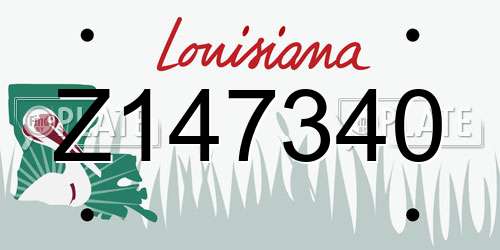 Z147340 Louisiana License Plate