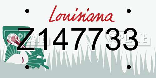 Z147733 Louisiana License Plate