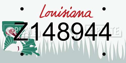 Z148944 Louisiana License Plate
