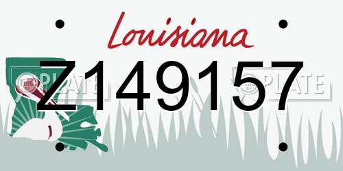 Z149157 Louisiana License Plate