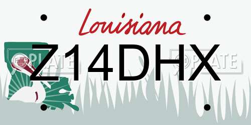 Z14DHX Louisiana License Plate