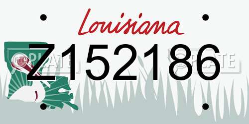 Z152186 Louisiana License Plate