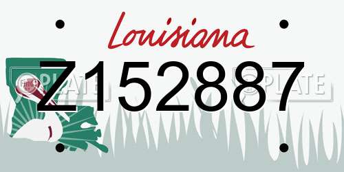 Z152887 Louisiana License Plate