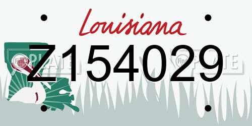 Z154029 Louisiana License Plate