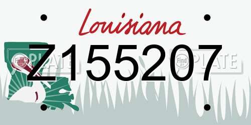 Z155207 Louisiana License Plate