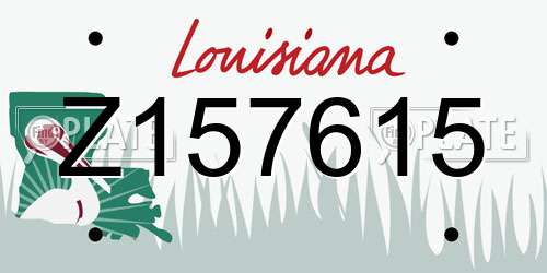 Z157615 Louisiana License Plate