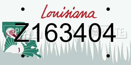 Z163404 Louisiana License Plate