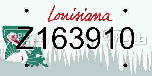 Z163910 Louisiana License Plate