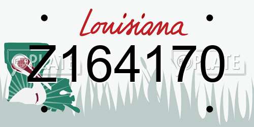 Z164170 Louisiana License Plate
