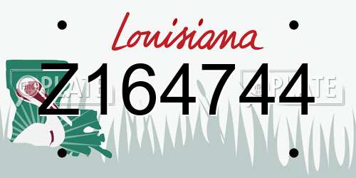 Z164744 Louisiana License Plate