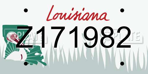 Z171982 Louisiana License Plate