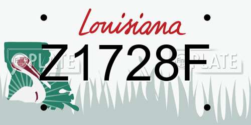 Z1728F Louisiana License Plate
