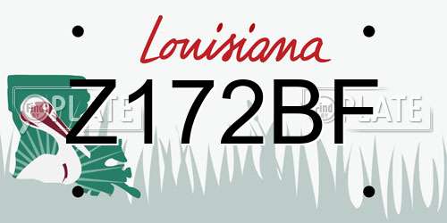 Z172BF Louisiana License Plate
