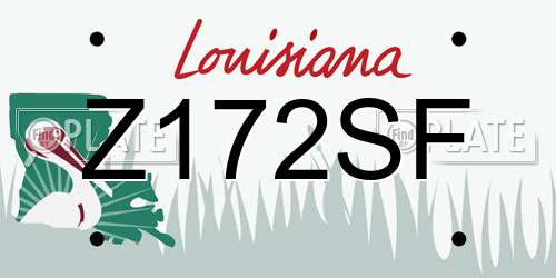Z172SF Louisiana License Plate