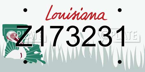 Z173231 Louisiana License Plate