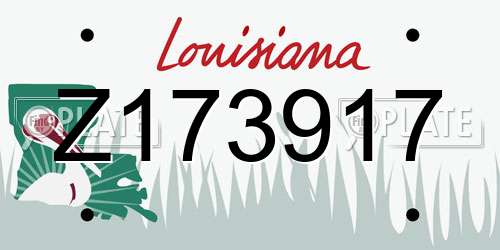 Z173917 Louisiana License Plate