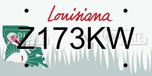 Z173KW Louisiana License Plate