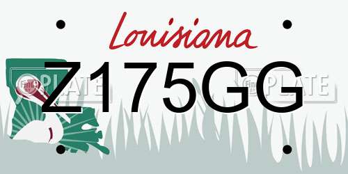 Z175GG Louisiana License Plate