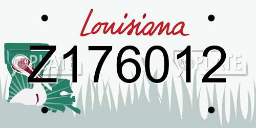 Z176012 Louisiana License Plate