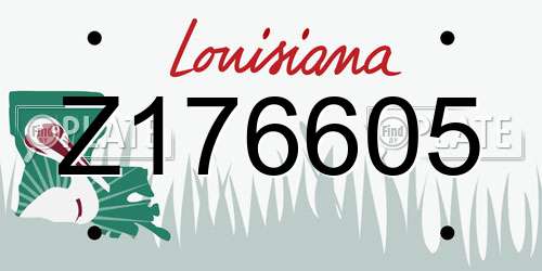 Z176605 Louisiana License Plate