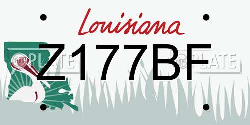 Z177BF Louisiana License Plate