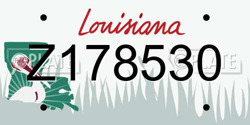 Z178530 Louisiana License Plate