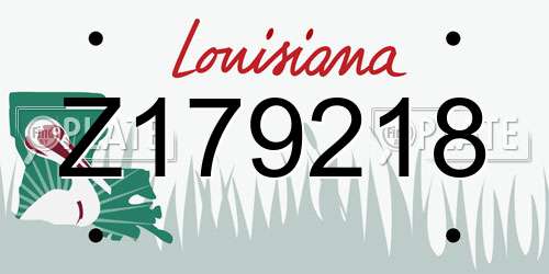 Z179218 Louisiana License Plate