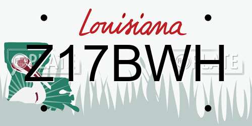 Z17BWH Louisiana License Plate