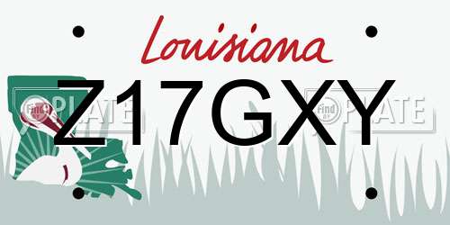 Z17GXY Louisiana License Plate