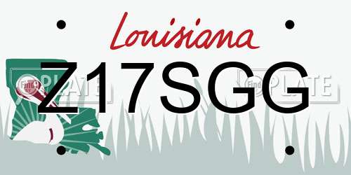 Z17SGG Louisiana License Plate
