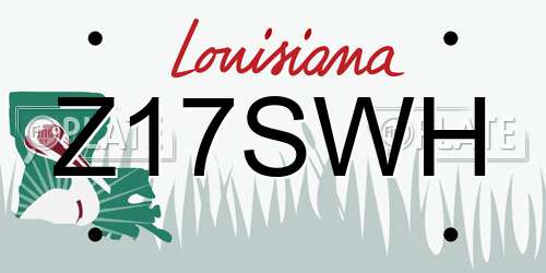 Z17SWH Louisiana License Plate