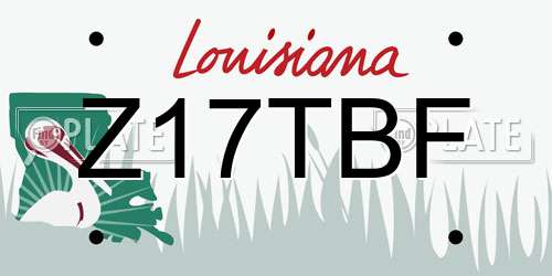 Z17TBF Louisiana License Plate